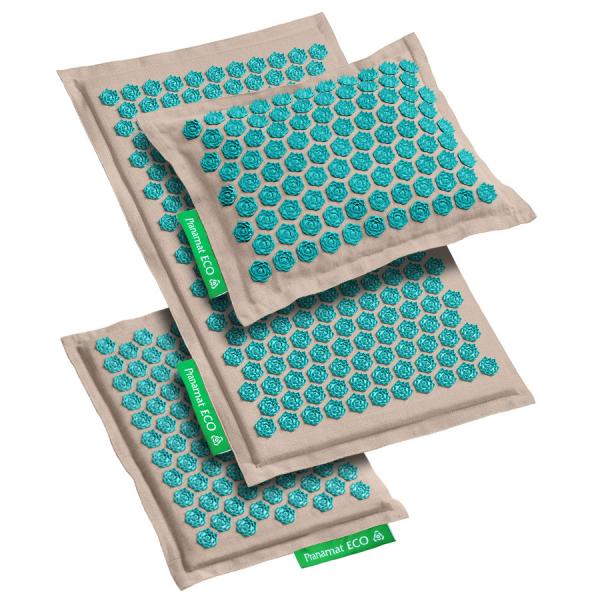 Pranamat ECO Set (Mat + Pillow + Mini) Natural & Turquoise